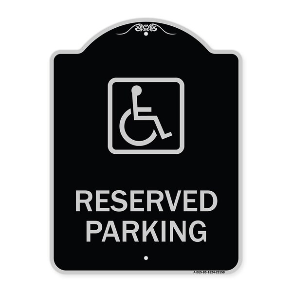 Signmission Reserved Parking HandicappedBlue Heavy-Gauge Aluminum Architectural Sign, 24" x 18", BS-1824-23158 A-DES-BS-1824-23158 - main